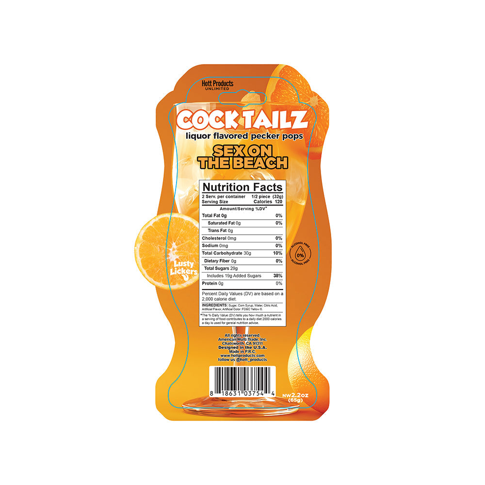Cocktailz Liquor Flavored Pecker Pops Sex On The Beach