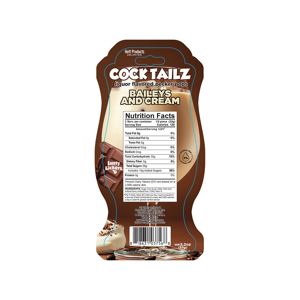 Cocktailz Liquor Flavored Pecker Pops Baileys & Cream