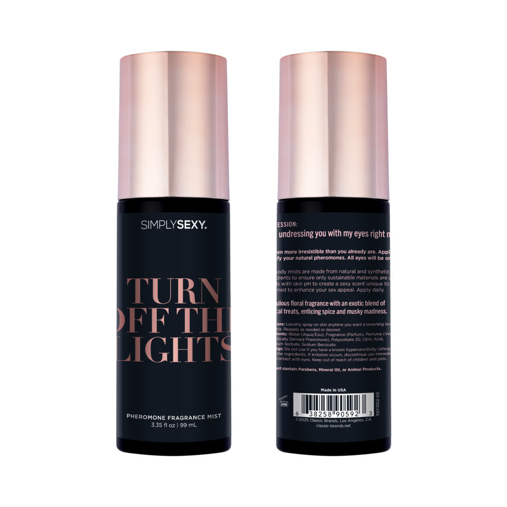 Simply Sexy Confessions Pheromone Body Mist-Turn Off The Lights 3.35oz
