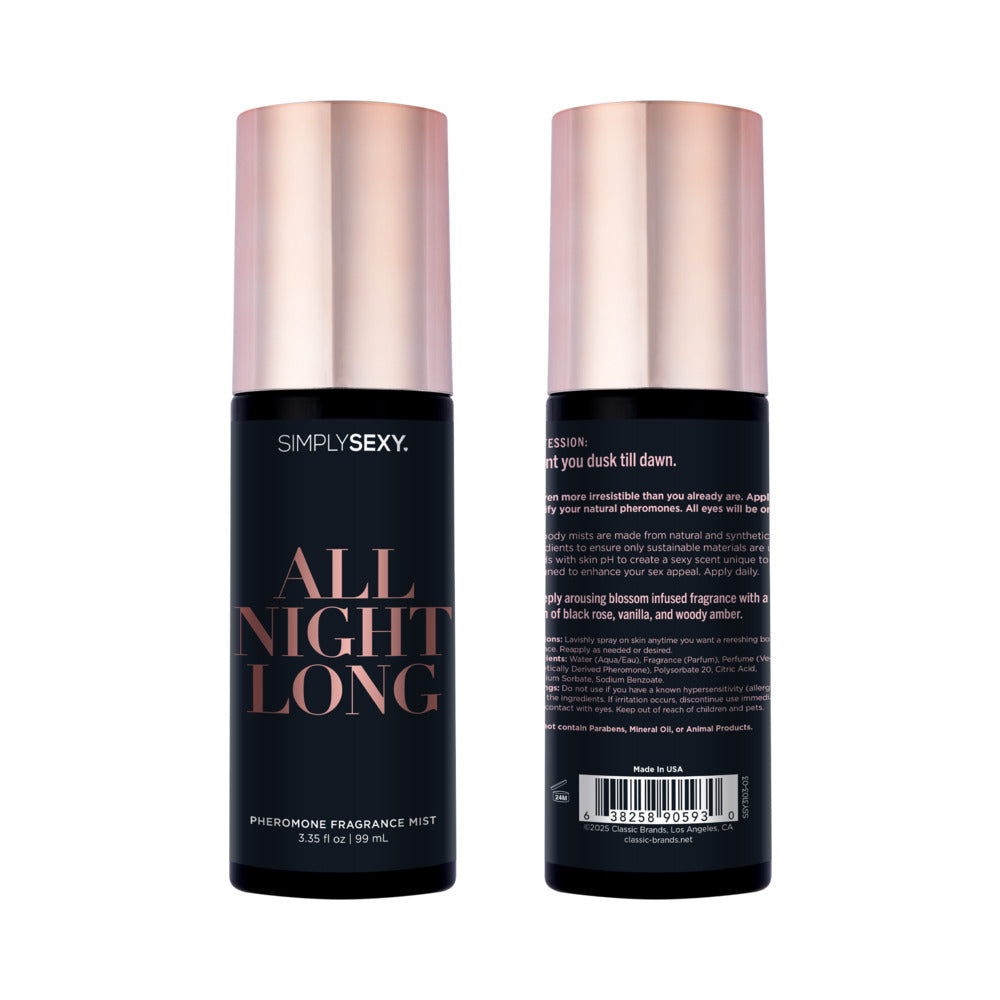 Simply Sexy Confessions Pheromone Body Mist-All Night Long 3.35oz