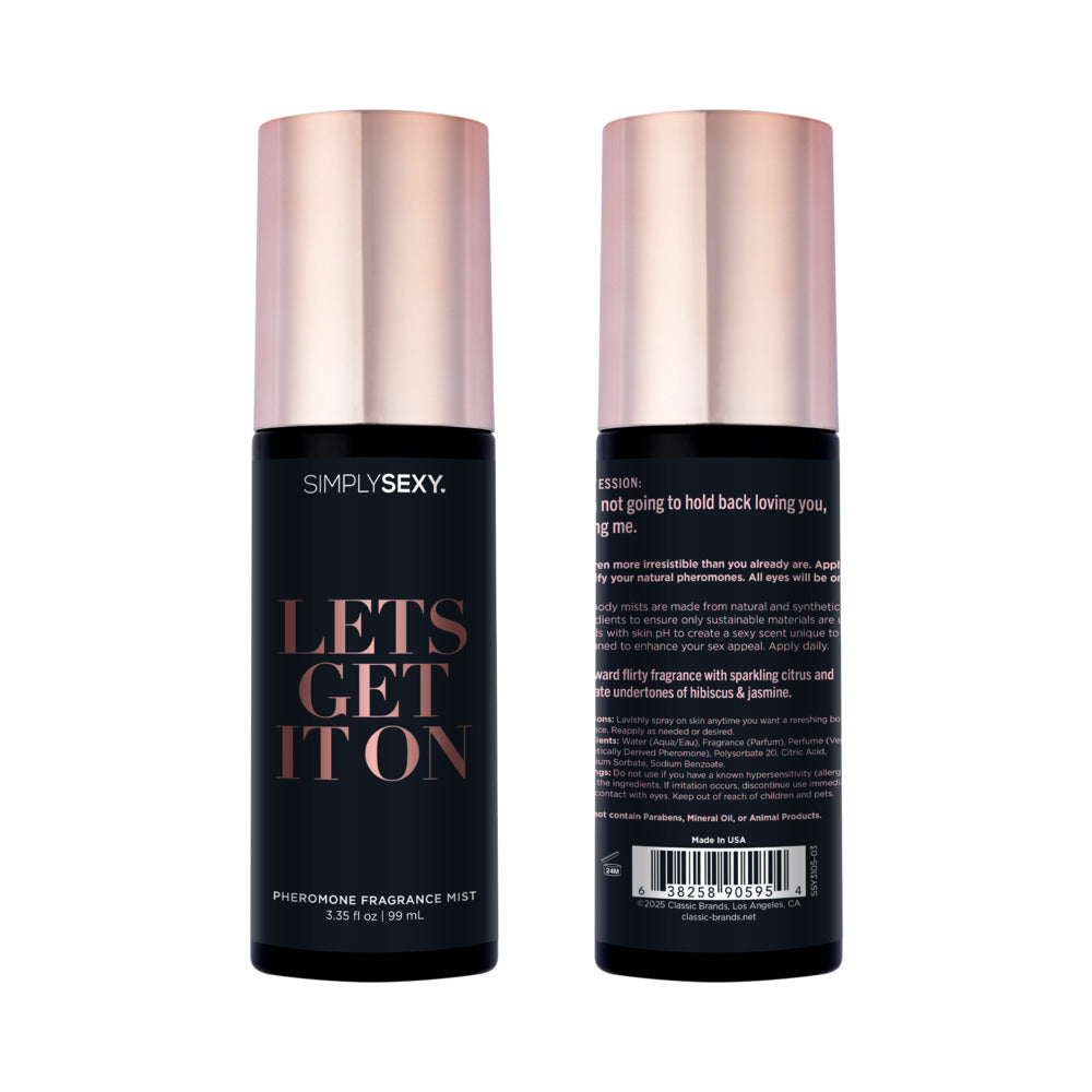 Simply Sexy Confessions Pheromone Body Mist-Let's Get it On 3.35oz