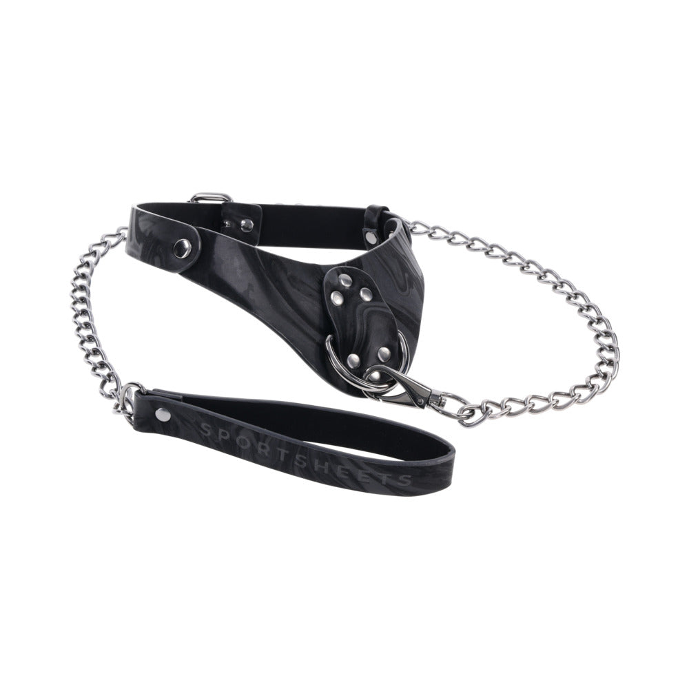 Sportsheets Velvet Noir Collar & Leash - Black