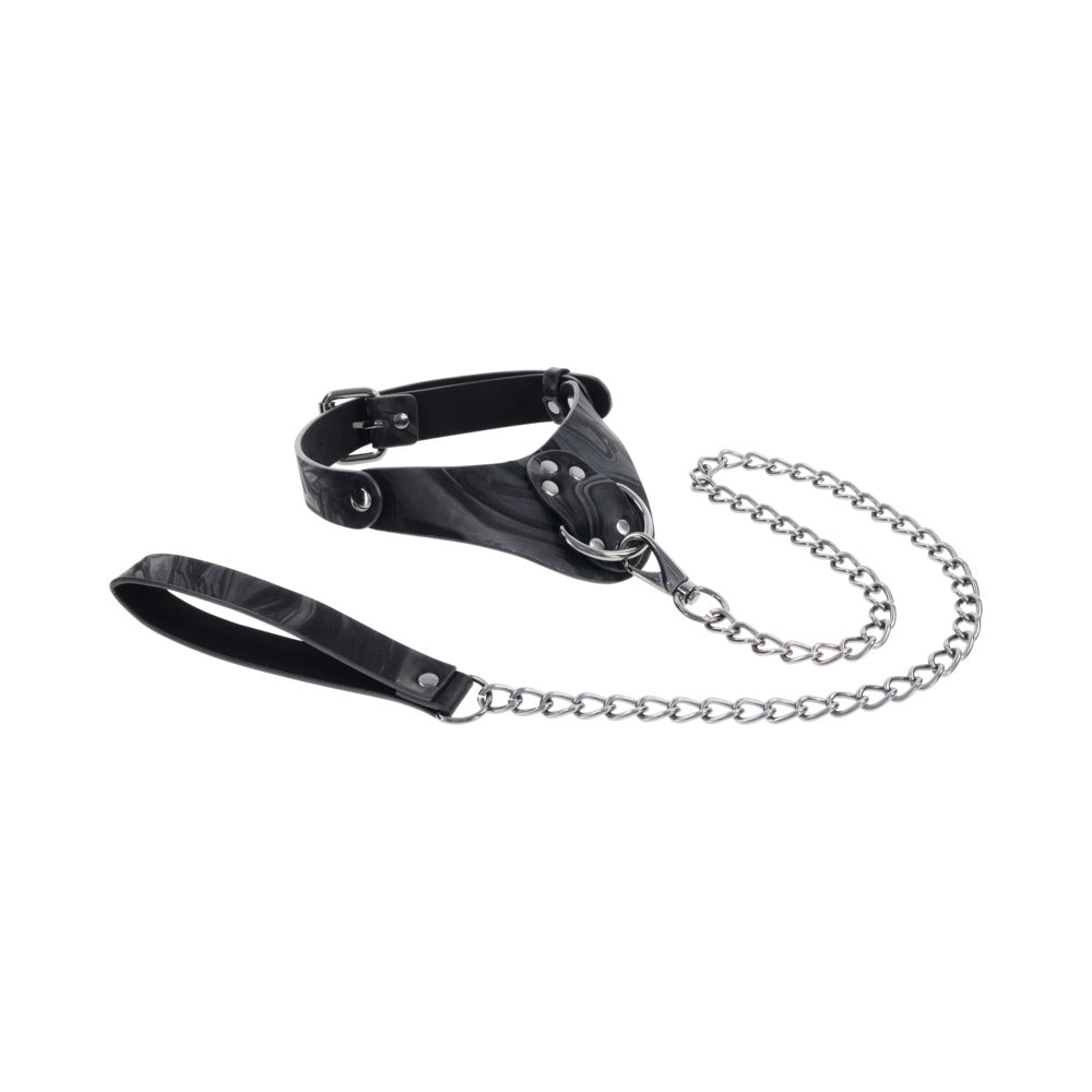 Sportsheets Velvet Noir Collar & Leash - Black