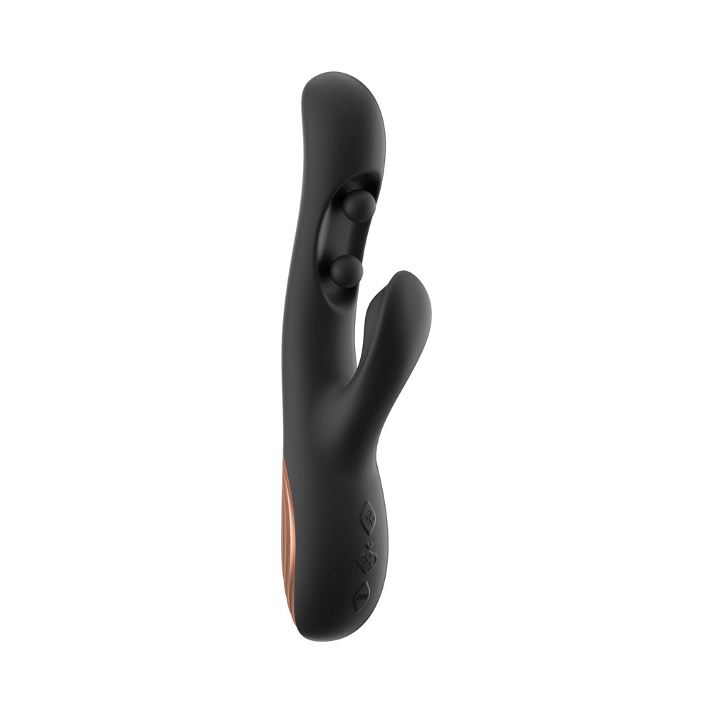 GEM Twin Balls Rabbit Vibrator - Black