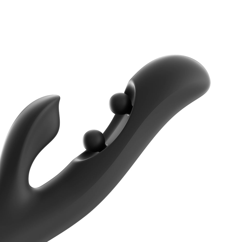 GEM Twin Balls Rabbit Vibrator - Black