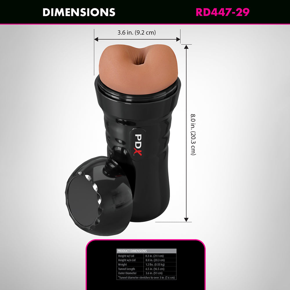 PDX Extreme Wet Bussies Super Bangin' Butthole Stroker - Brown