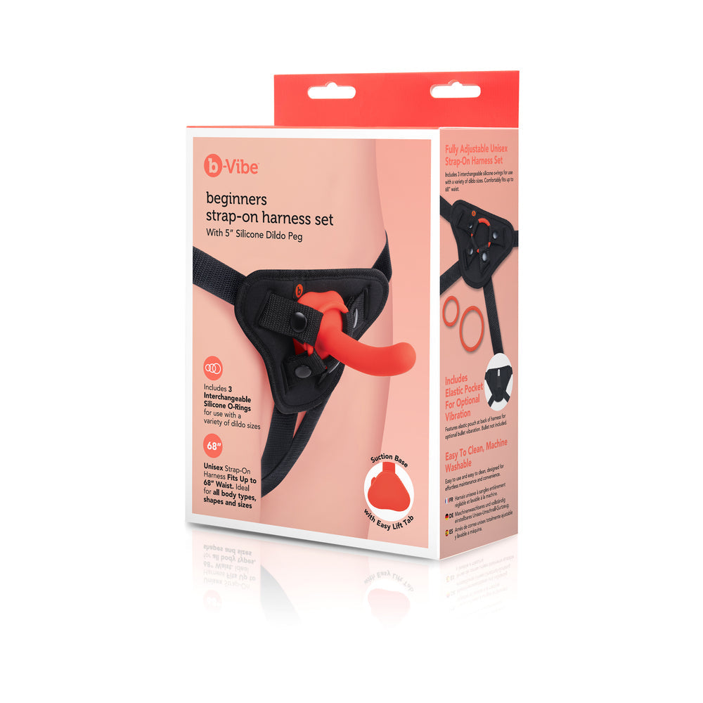 b-Vibe Beginner's Strap-On Harness Set - With 5 Silicone Dildo Peg