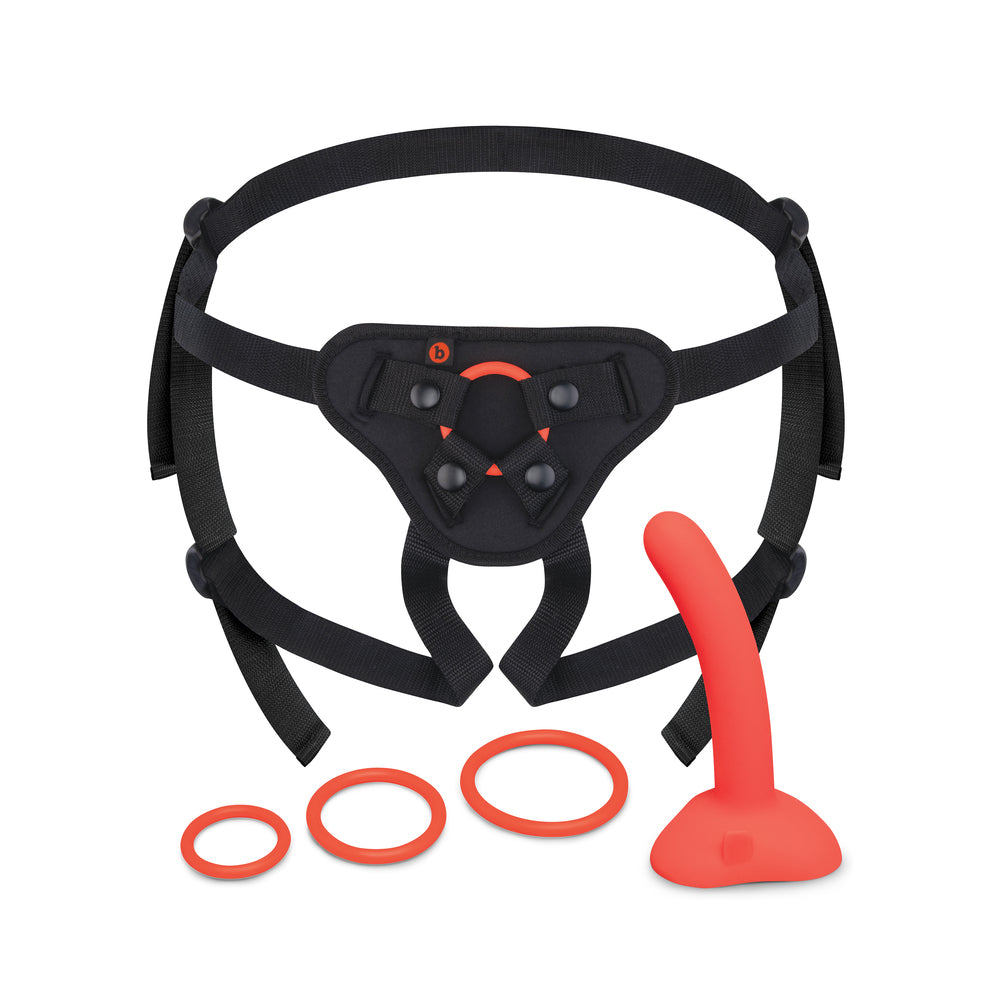 b-Vibe Beginner's Strap-On Harness Set - With 5 Silicone Dildo Peg