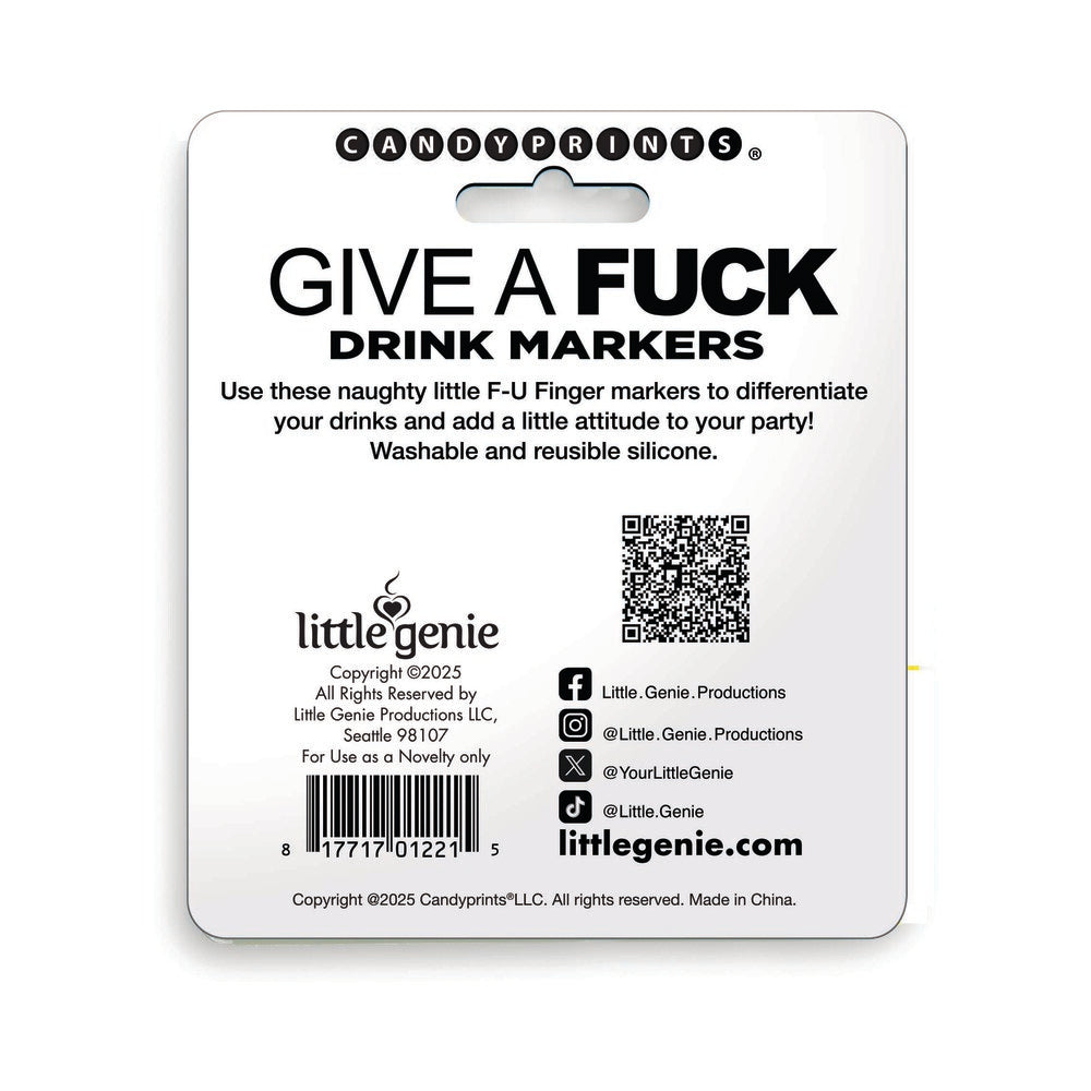 Give A Fuck Drink Markers 6 pc Set - Multi-Color