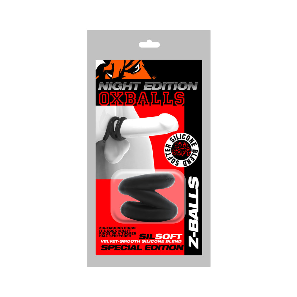 Oxballs Z-Balls Zig Zag Cock Ring & Ball Stretcher - Special Edition Night
