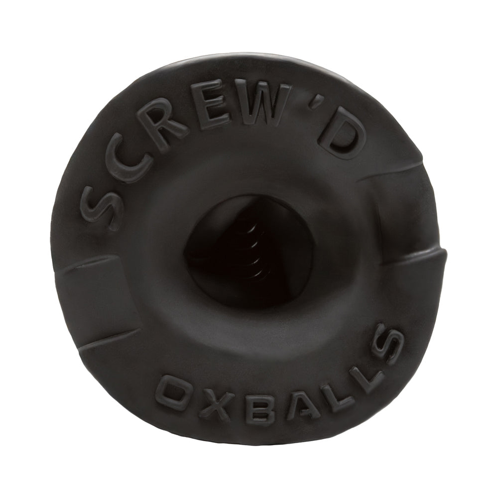 Oxballs Screwdhole Screw'd-in Open Tip Masturbator - Black