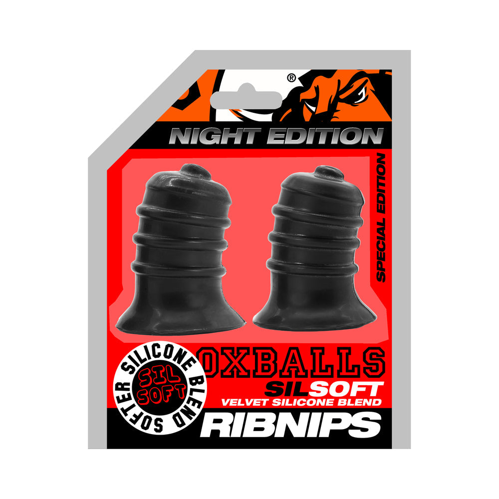 Oxballs Ribnibs Curved Springy-Ribbed Nip Suckers - Special Edition Night