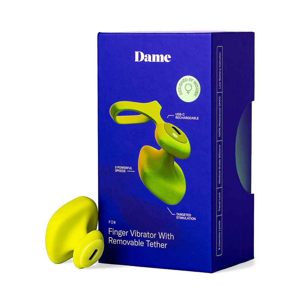 Dame Fin 2.0 Finger Vibrator - Citrus
