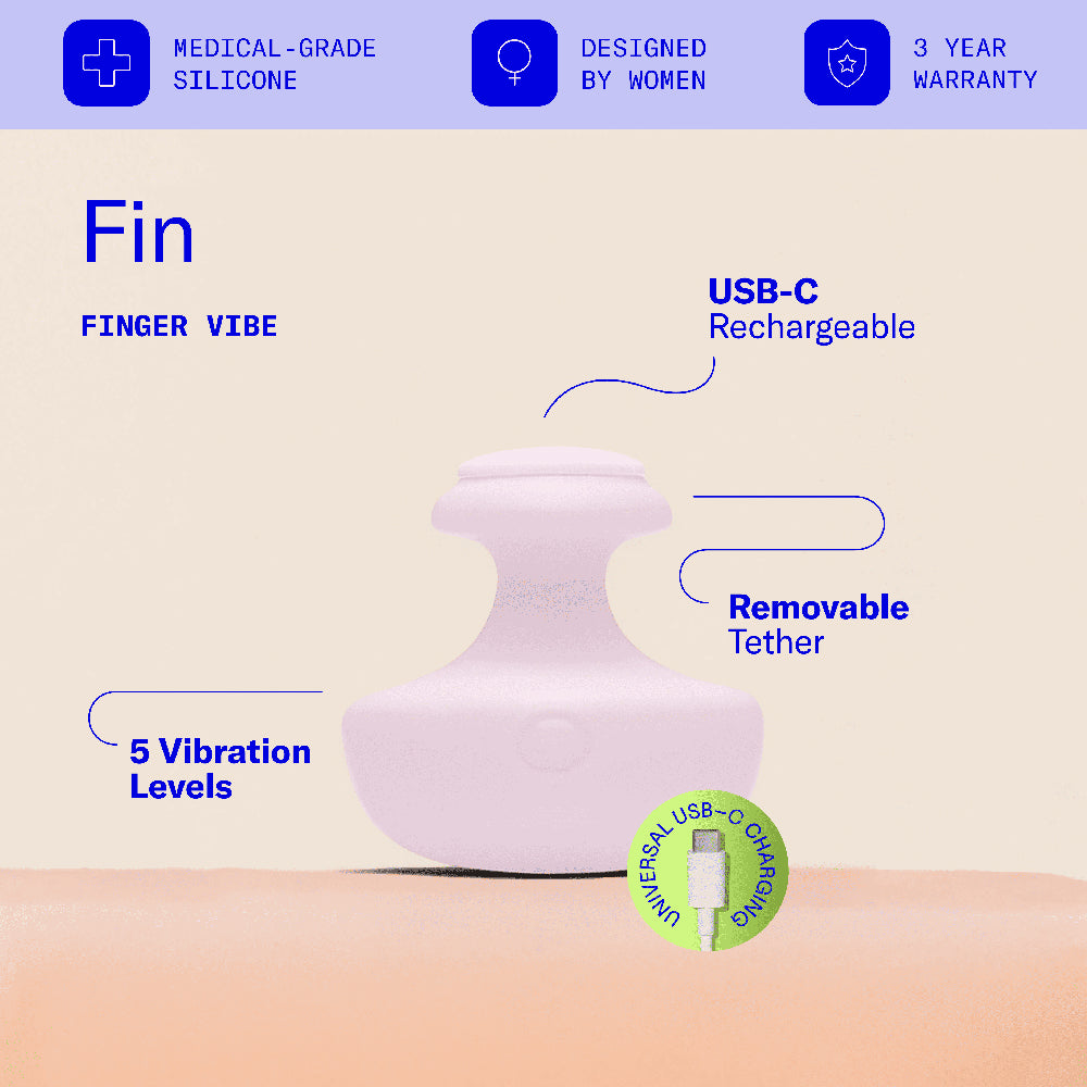 Dame Fin 2.0 Finger Vibrator - Quartz