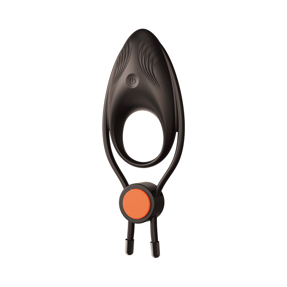 Cockpower Vibrating Ring w/Adjustable Cock Tie - Black
