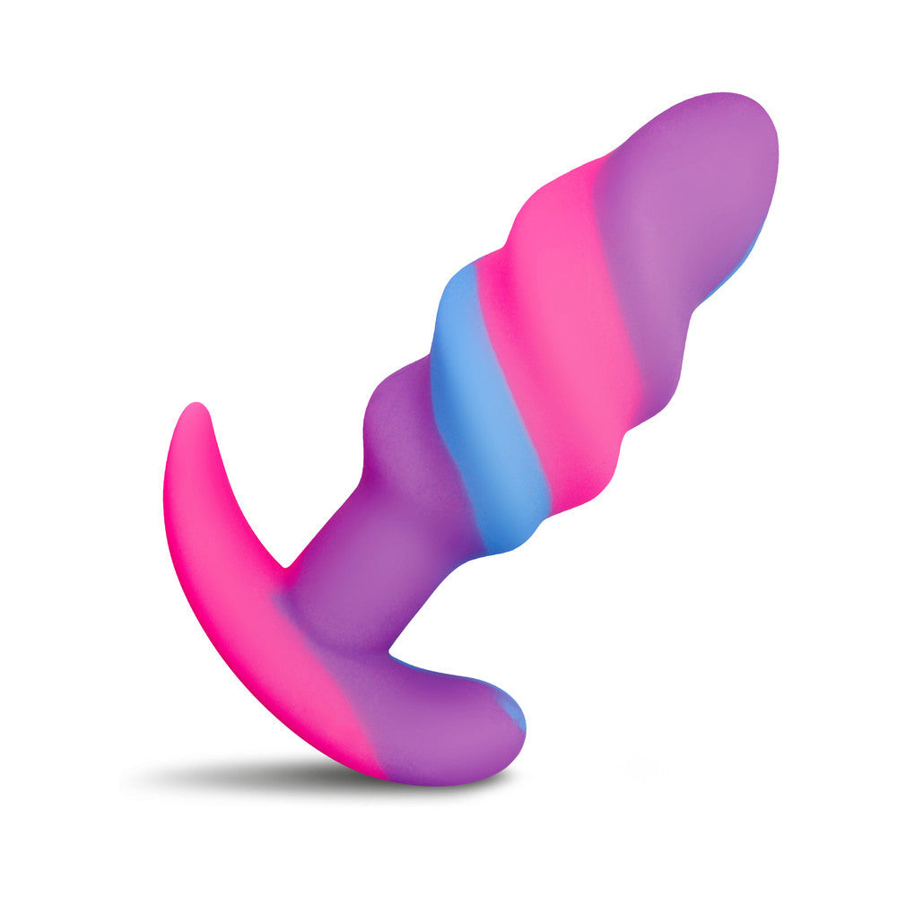 Creature Cocks - Unicorn Swirl Silicone Butt Plug - Small