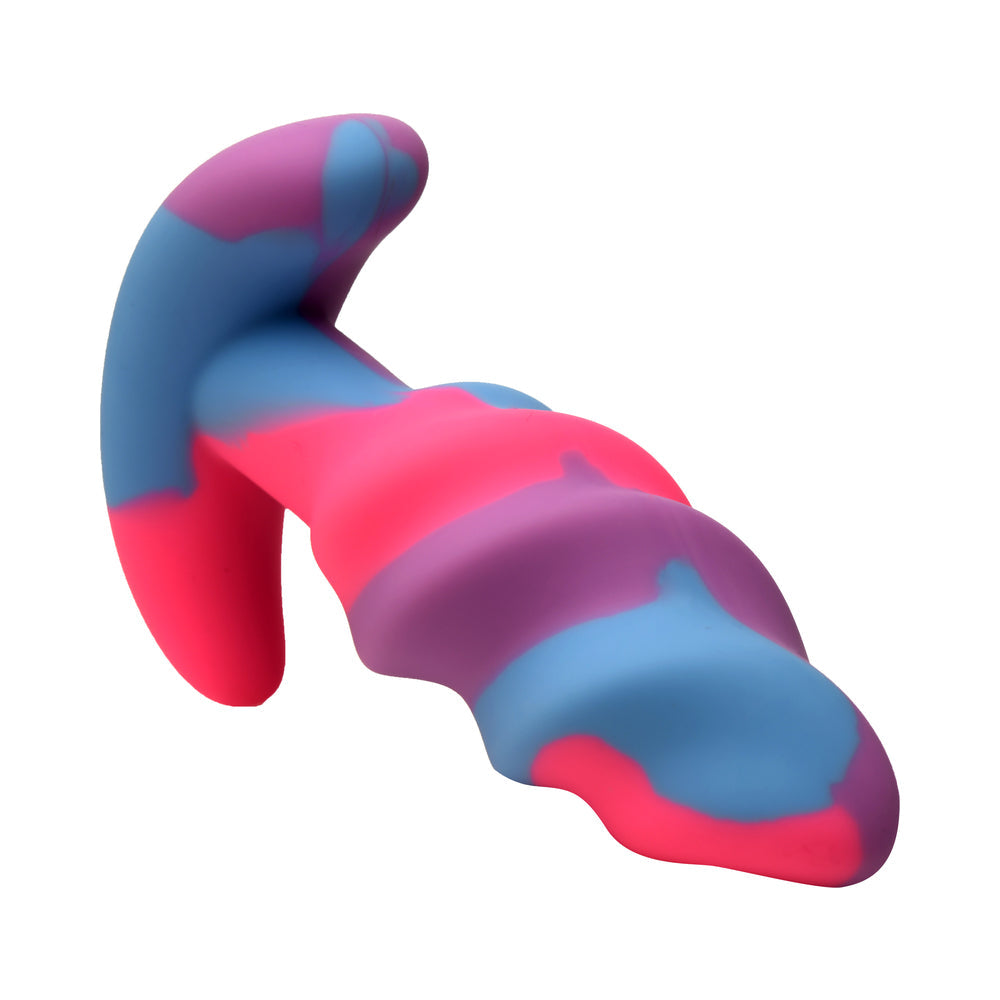 Creature Cocks - Unicorn Swirl Silicone Butt Plug - Small