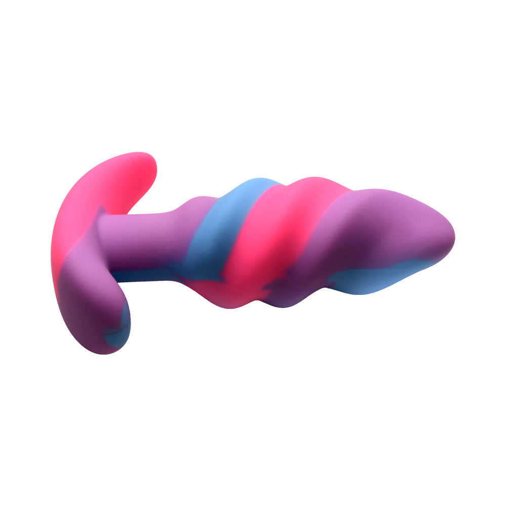 Creature Cocks - Unicorn Swirl Silicone Butt Plug - Small