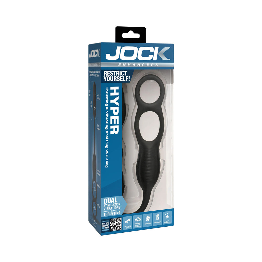 Hyper Thrusting and Vibrating Anal Plug w/C-Ring