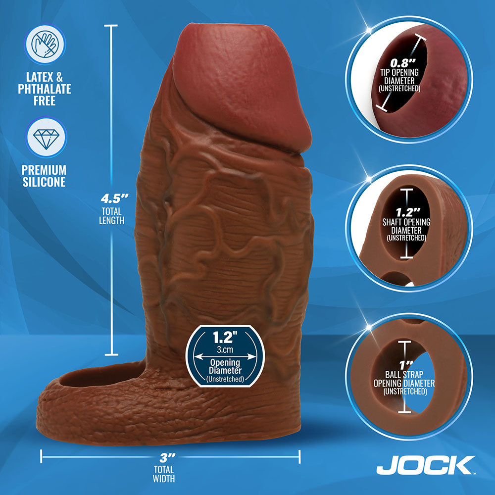 Curve Toys Jock Silicone Penis Extension Sleeve - Dark