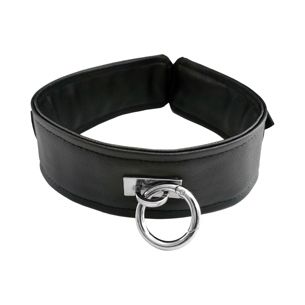 Rouge Fetish Play Vegan Leather Collar - Black