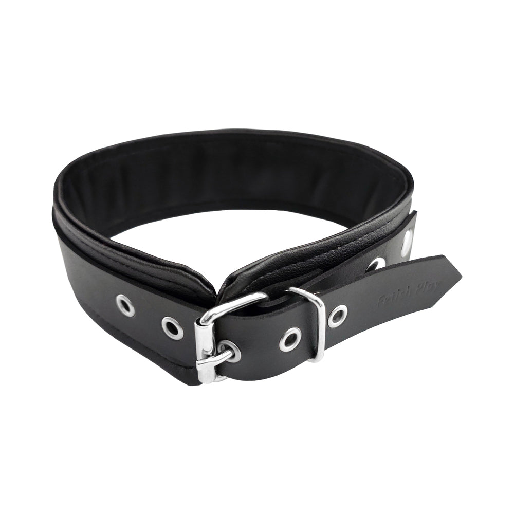Rouge Fetish Play Vegan Leather Collar - Black