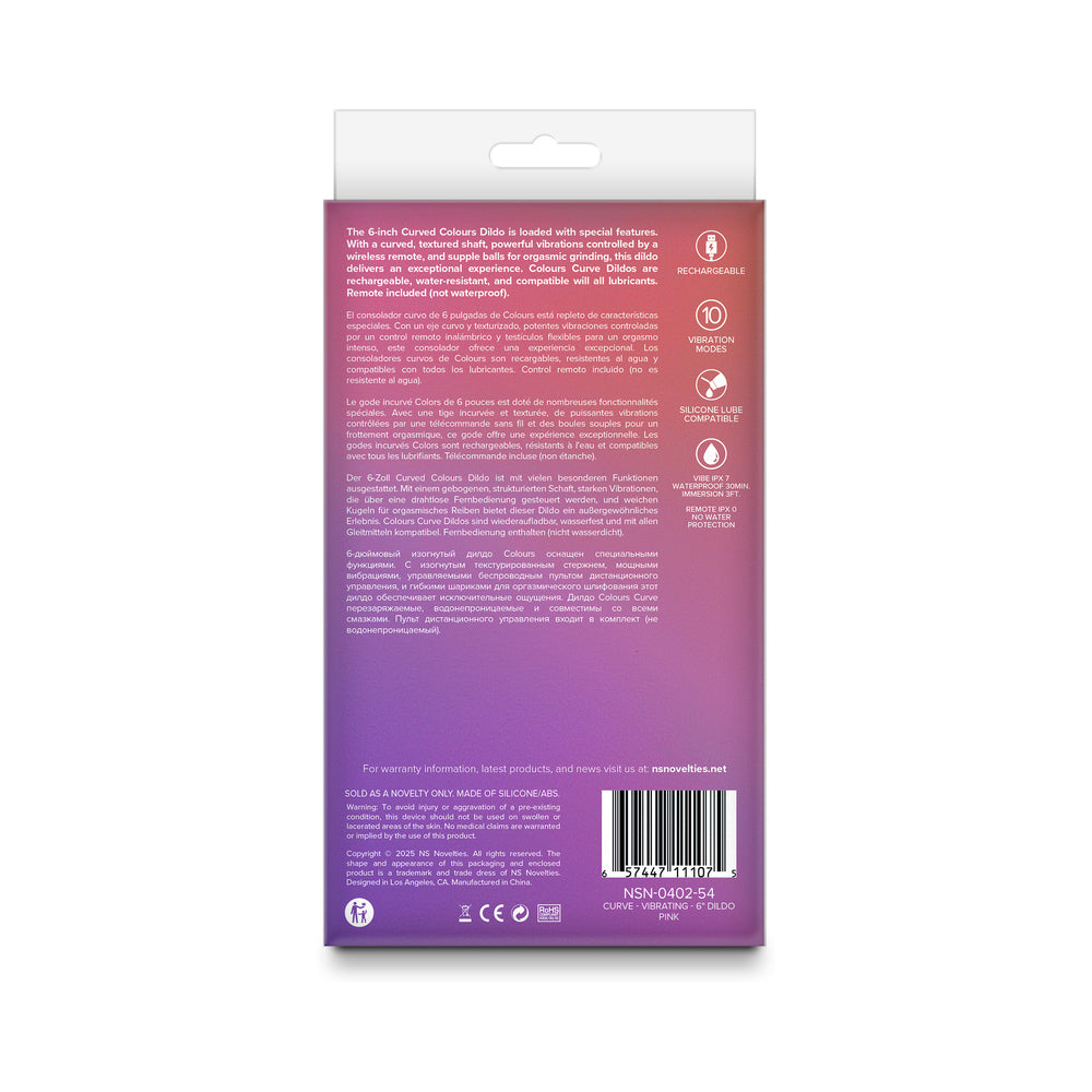 Colours Curve Vibrating 6" Dildo - Pink