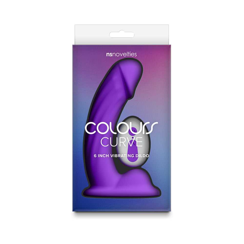 Colours Curve Vibrating 6" Dildo - Purple