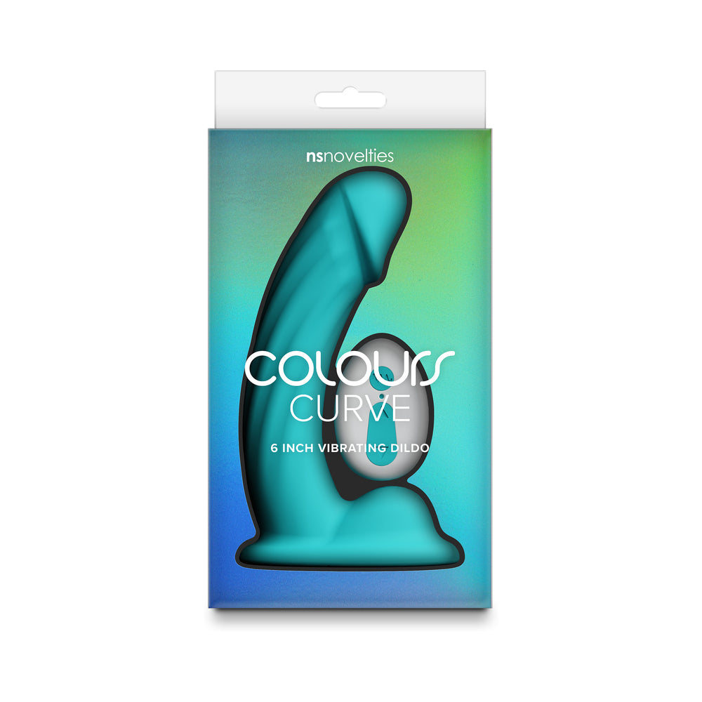 Colours Curve Vibrating 6" Dildo - Teal