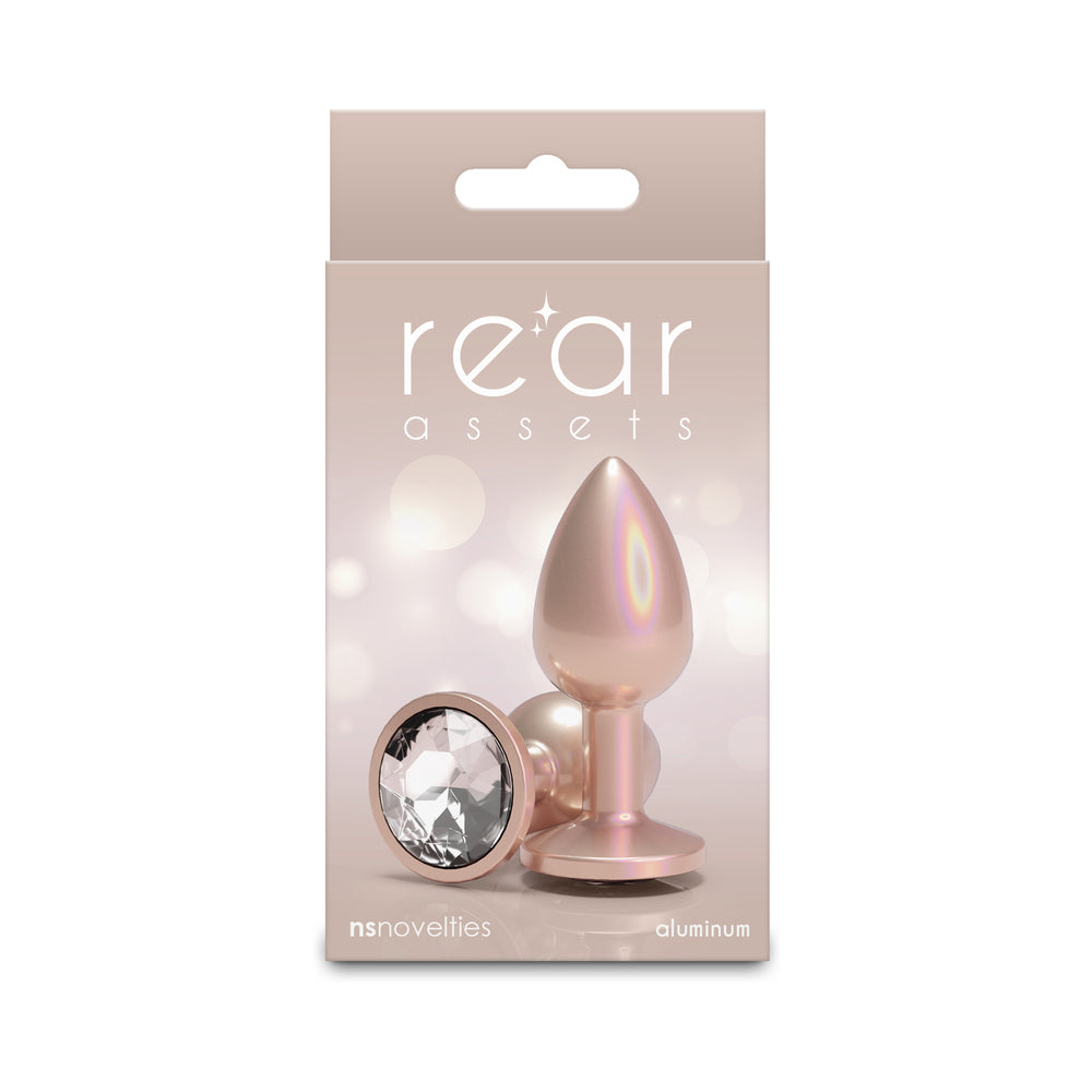 Rear Assets Small w/Clear Gem - Iridescent Champagne