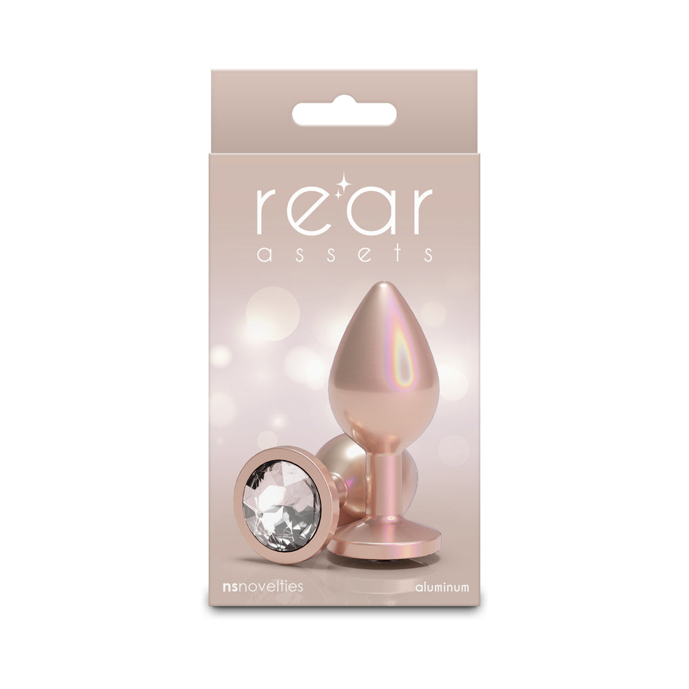 Rear Assets Medium w/Clear Gem - Iridescent Champagne