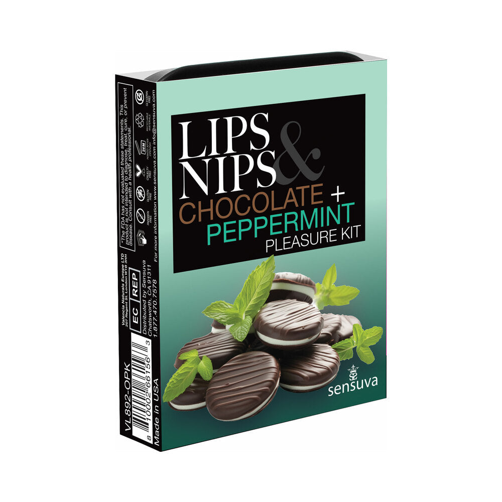 Sensuva Lips & Nips Pleasure Kit - Chocolate Nip Zip + Chocolate Peppermint XBalm + 50 Ways to Kiss Guide