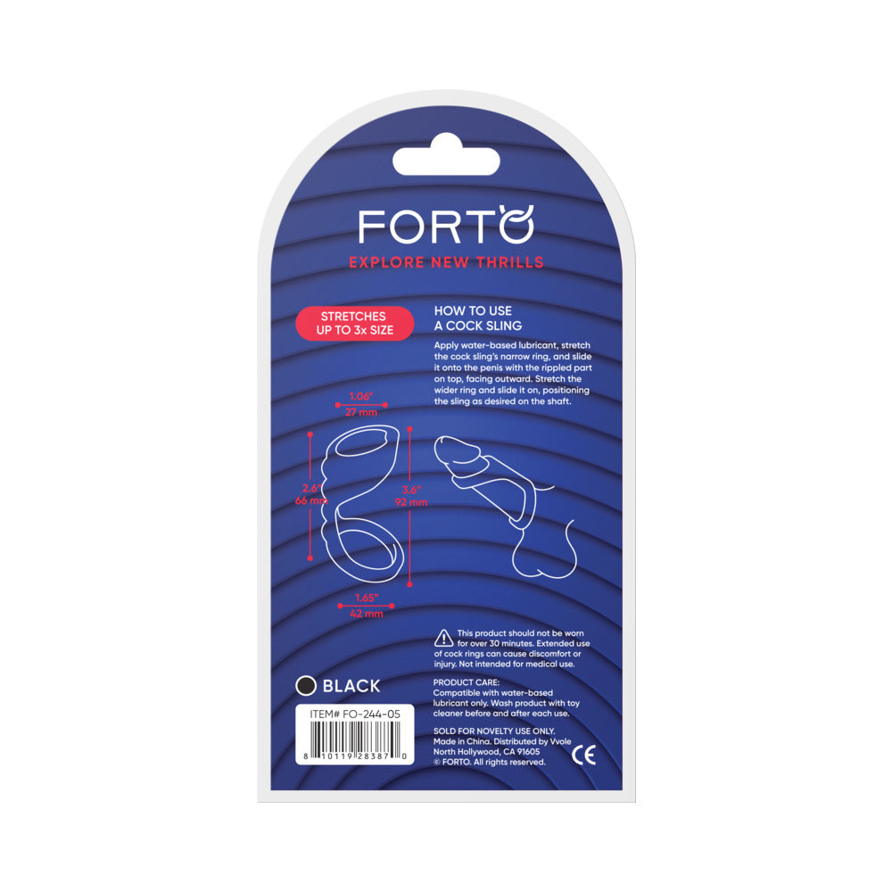 Forto Textured Bridge Cock Sling - Black