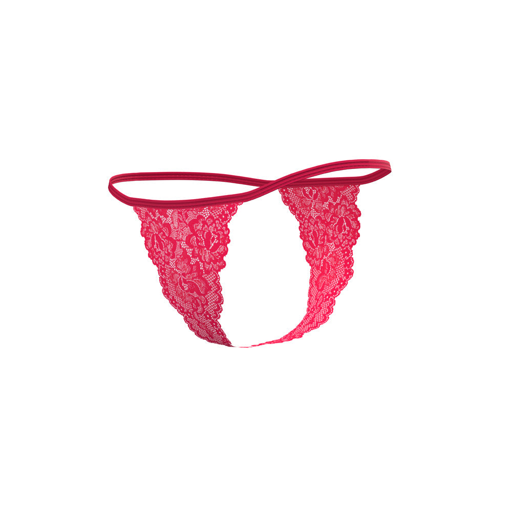 Get It Girl Lace Bra w/Skirt & Thong - Pink L/XL