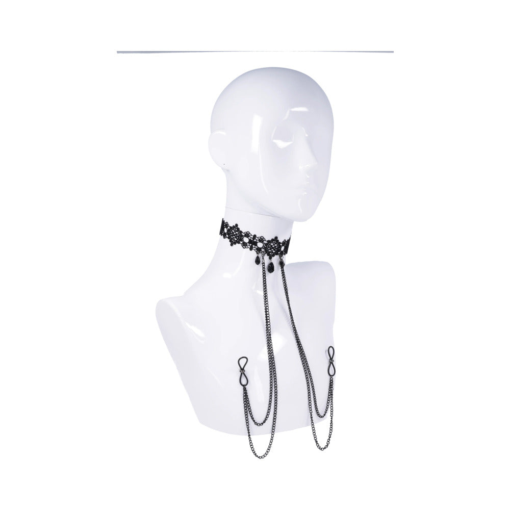 Sex & Mischief Lace Collar with Nipple Ties