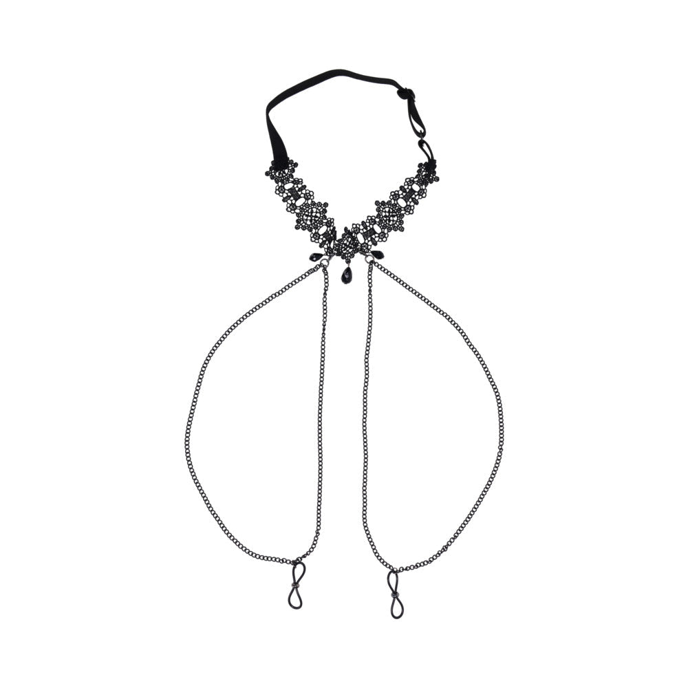 Sex & Mischief Lace Collar with Nipple Ties