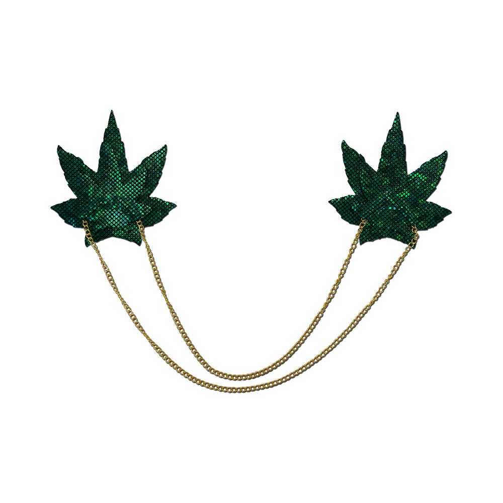 Pastease Chains Disco Weed Leaf - Green O/S