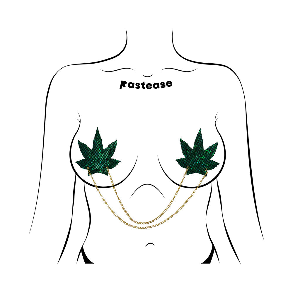 Pastease Chains Disco Weed Leaf - Green O/S