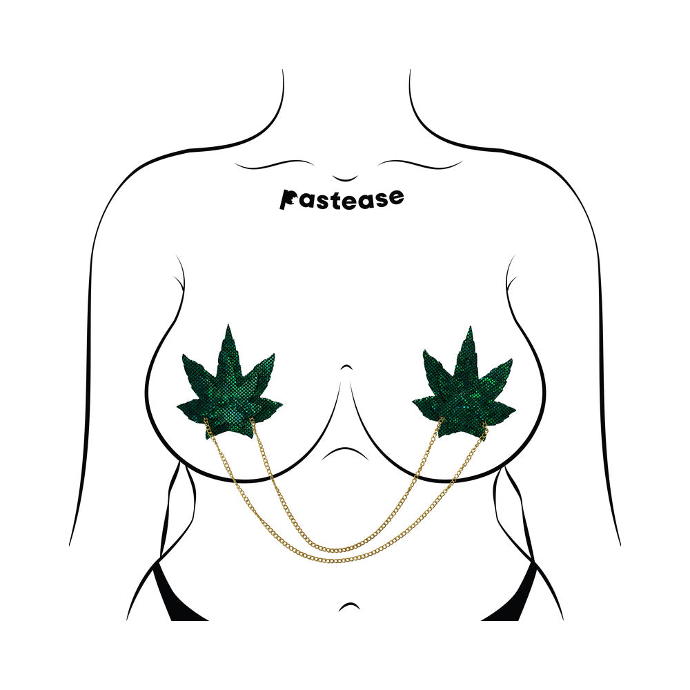 Pastease Chains Disco Weed Leaf - Green O/S