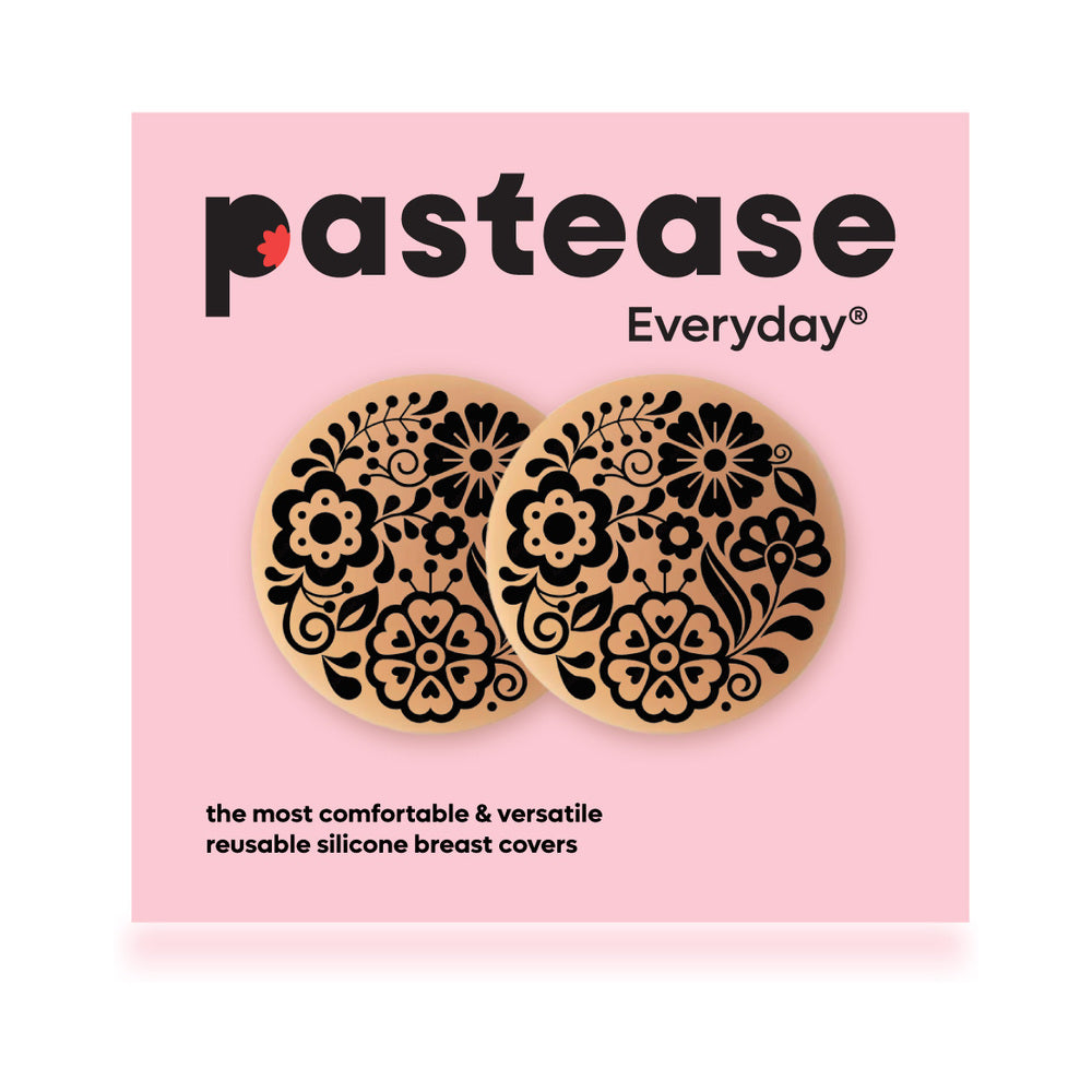 Pastease HALOS Silicone Floral Nipple Covers w/Travel Box - Bloom D+ Cup 10 or More Uses