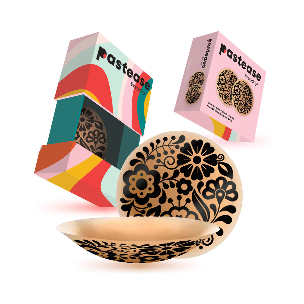 Pastease HALOS Silicone Floral Nipple Covers w/Travel Box - Bloom A-C Cup 10 or More Uses