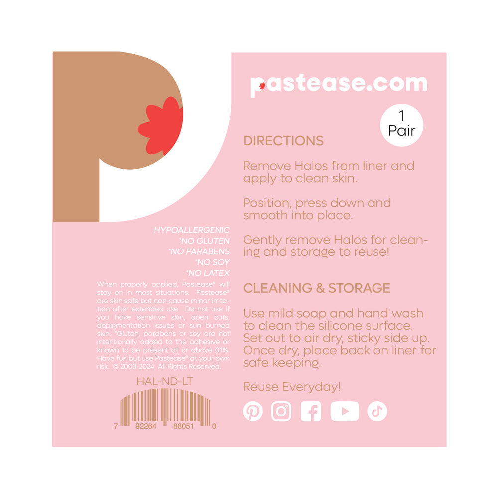 Pastease HALOS Silicone Nipple Covers w/Travel Box - Neon Pink D+ Cup 10 or More Uses
