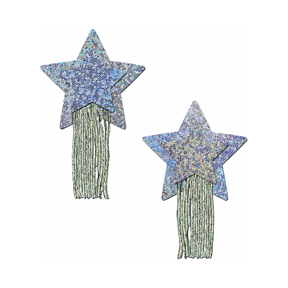Pastease Glitter Tassle Stars - Silver O/S