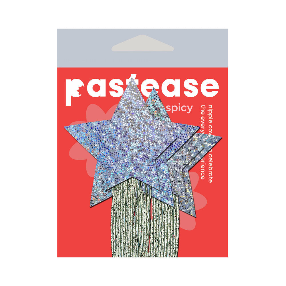 Pastease Glitter Tassle Stars - Silver O/S