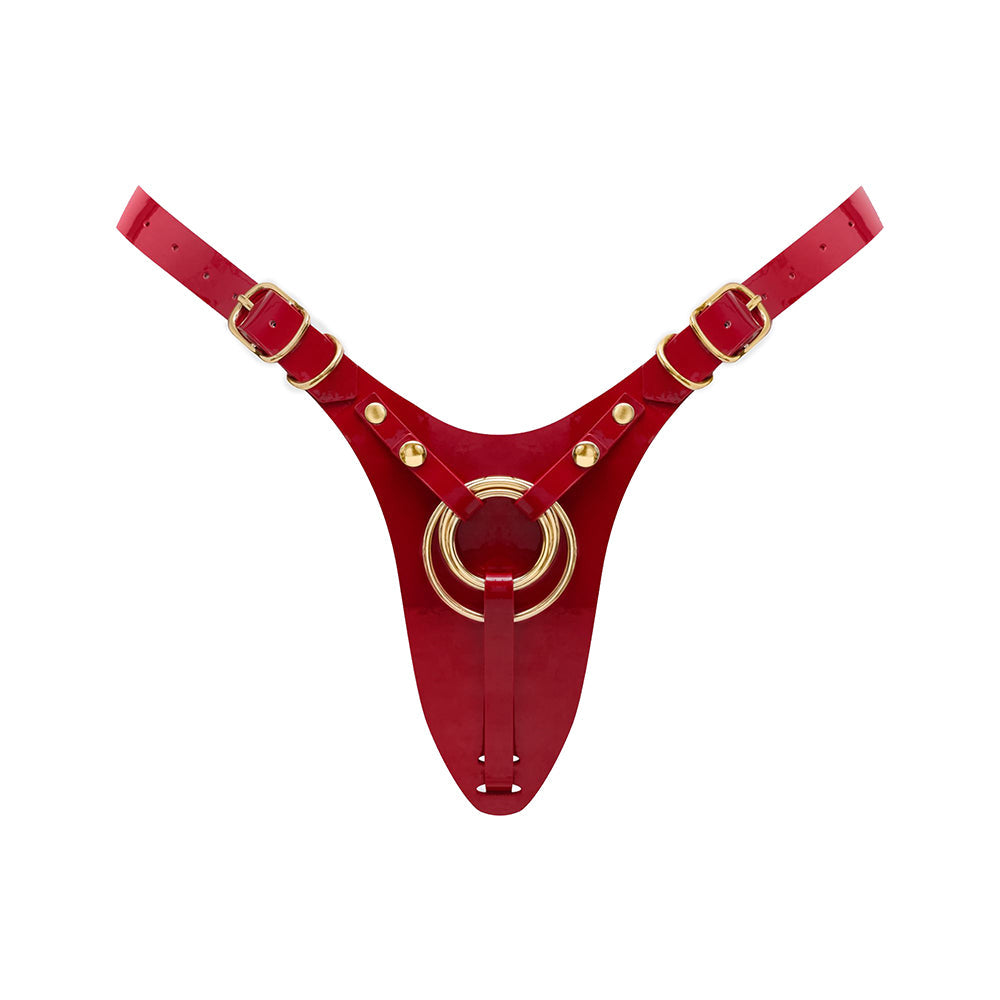 Strap-on-Me Leatherette Harness Fabulous - One Size Red Glossy