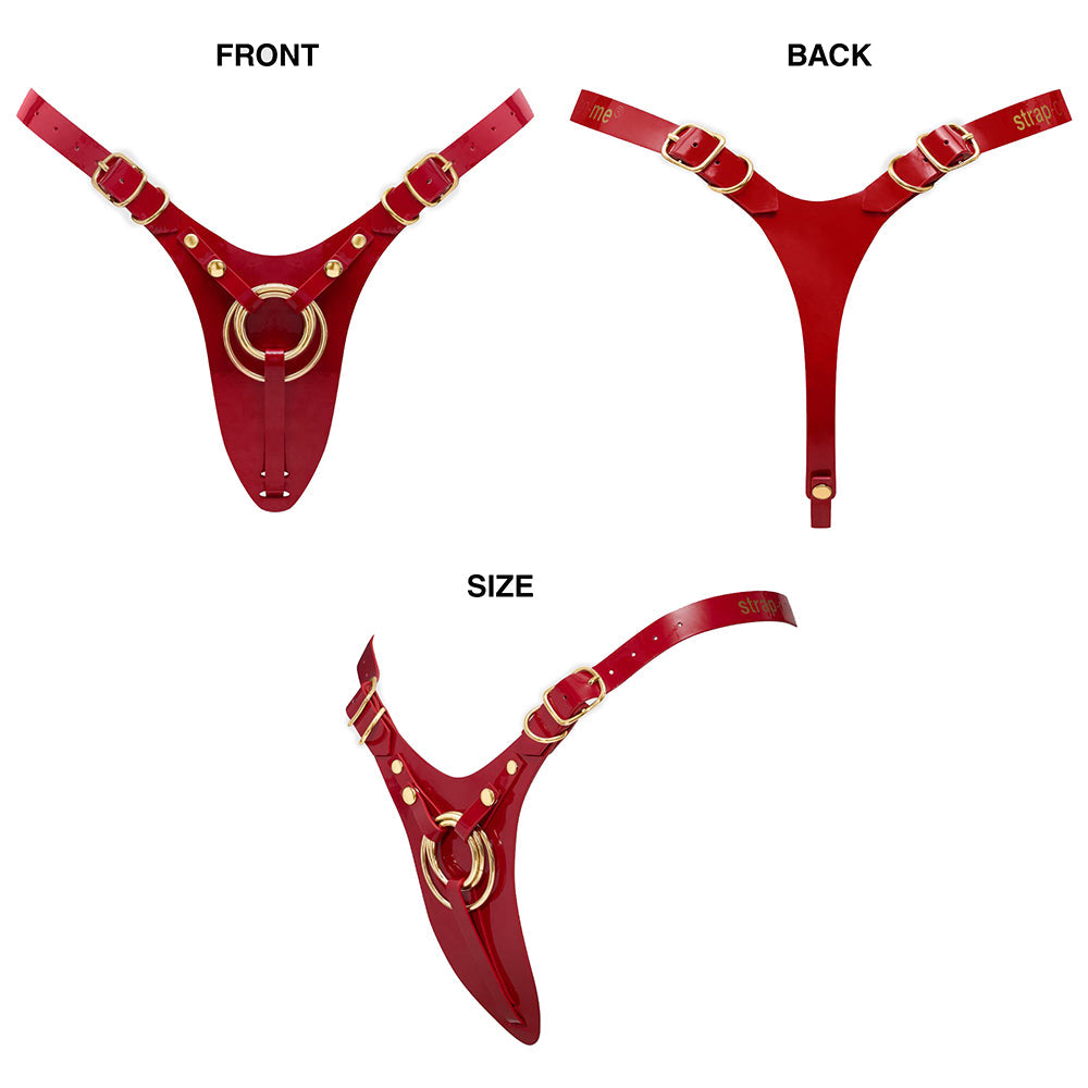 Strap-on-Me Leatherette Harness Fabulous - One Size Red Glossy