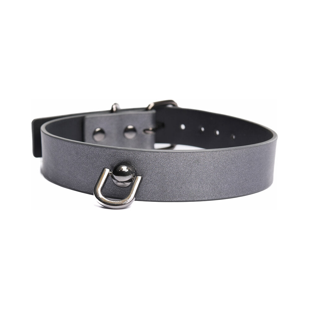 Pleasure Collection Gunmetal Glam Collar & Leash w/Removable Chain