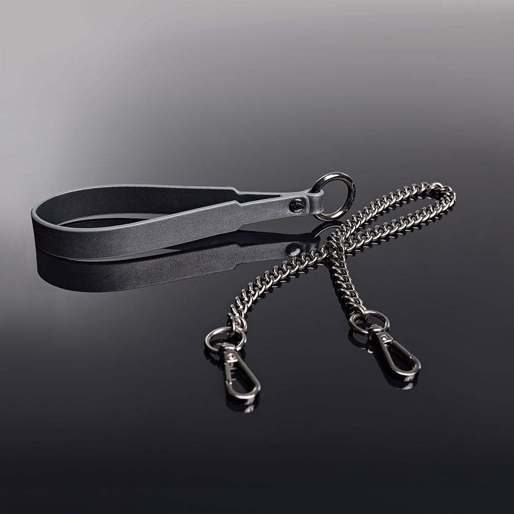 Pleasure Collection Gunmetal Glam Collar & Leash w/Removable Chain