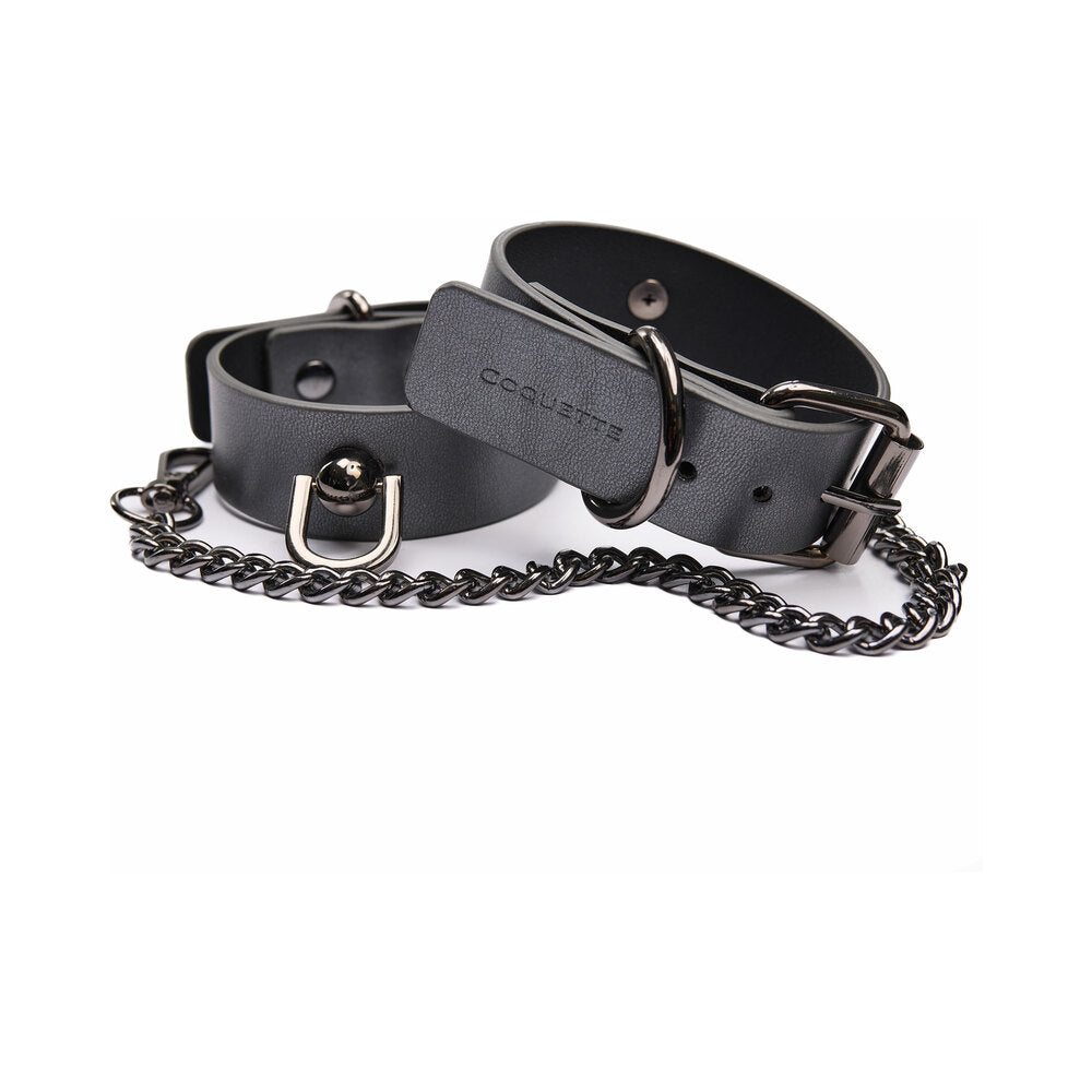 Pleasure Collection Gunmetal Glam Cuffs w/Removable Chain