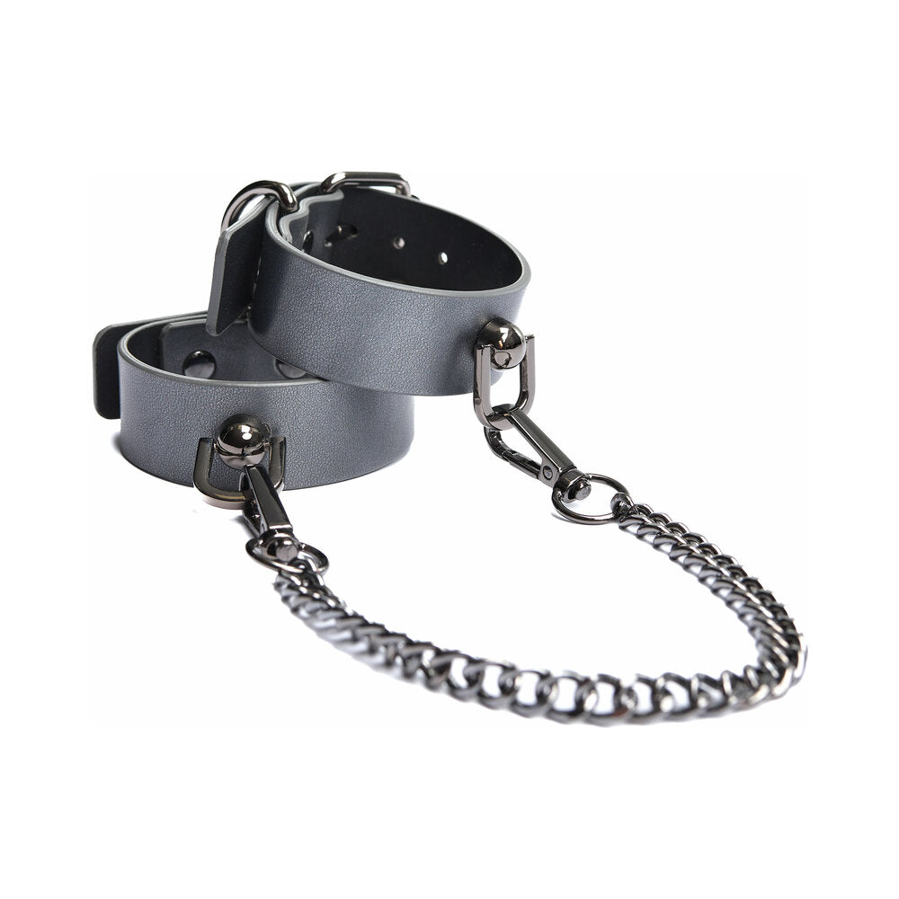 Pleasure Collection Gunmetal Glam Cuffs w/Removable Chain